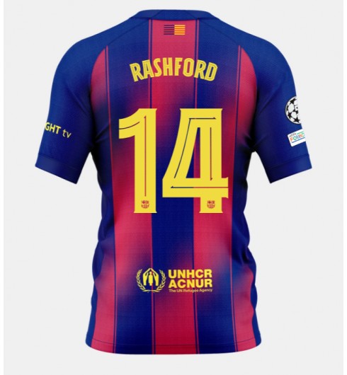 Barcelona Marcus Rashford #14 Hjemmedrakt 2025-26 Korte ermer Barcelona Marcus Rashford #14 Hjemmedrakt 2025-26 Korte ermer